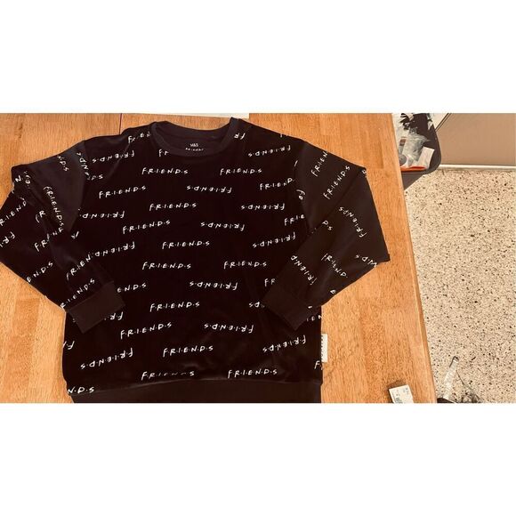 M&S MARKS AND SPENCER FRIENDS TV SHOW BLACK VELOUR TOP Y2K SZ YOUTH 14 - 15 ADUL - Picture 3 of 10